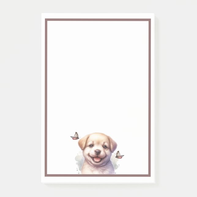 Post-it® Chiot et papillons (Devant)
