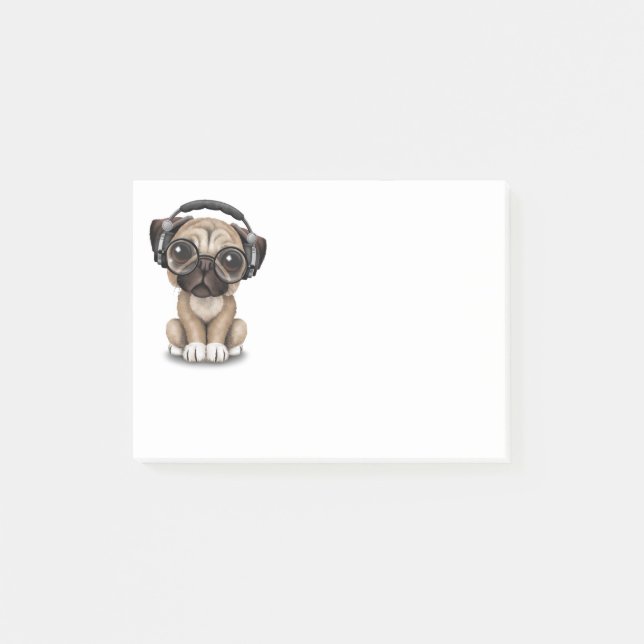 Post-it® Chiot mignon personnalisable DJ de carlin avec des (Devant)