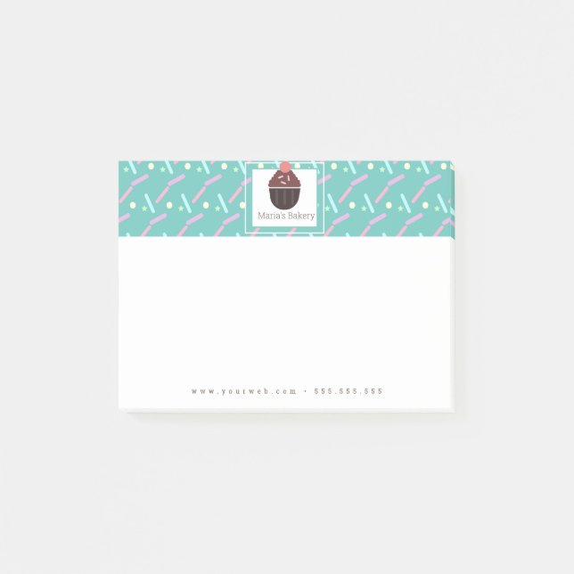 Post-it® Chocolat Cupcake Sprinkings Bakery Cake Logo (Devant)
