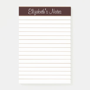 Post-it® Chocolat simple et élégant Brown Liné Personnalisé