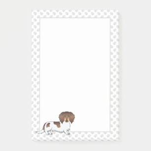 Post-it® Chocolat & Tan Piebald Cheveux longs Dachshund & P