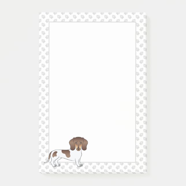 Post-it® Chocolat & Tan Pied Poil Court Dachshund & Pattes (Devant)