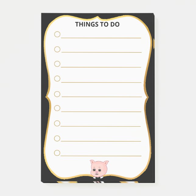 Post-it® Choses de cochons mignons à faire lignées (Devant)