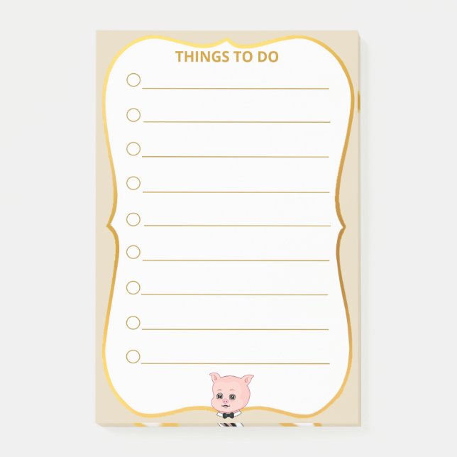 Post-it® Choses de cochons mignons à faire lignées (Devant)