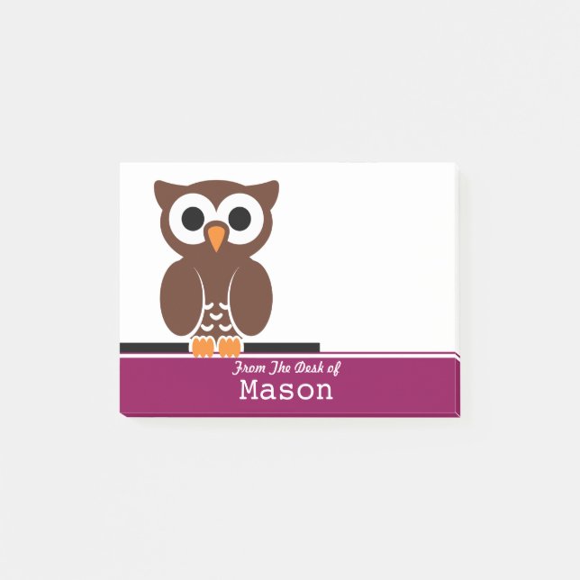 Post-it® Chouette Brown Funny personnalisée (Devant)