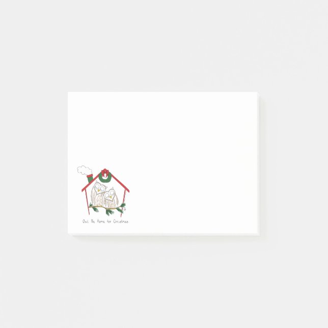 Post-it® Chouette de Noël Be Accueil mignonne (Devant)