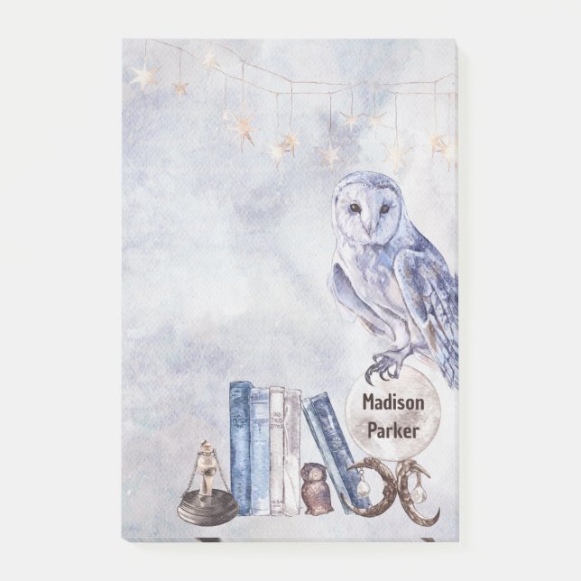 Post-it® Chouette et livres (Devant)