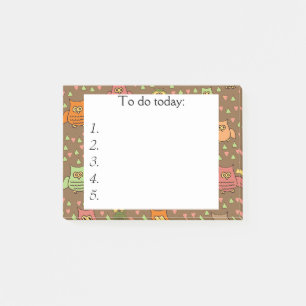 Post-it® Chouettes mignonnes sur la note Post Brown It