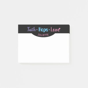 Post-it® Chrétien inspiré 4x3 de coeur d'amour d'espoir d
