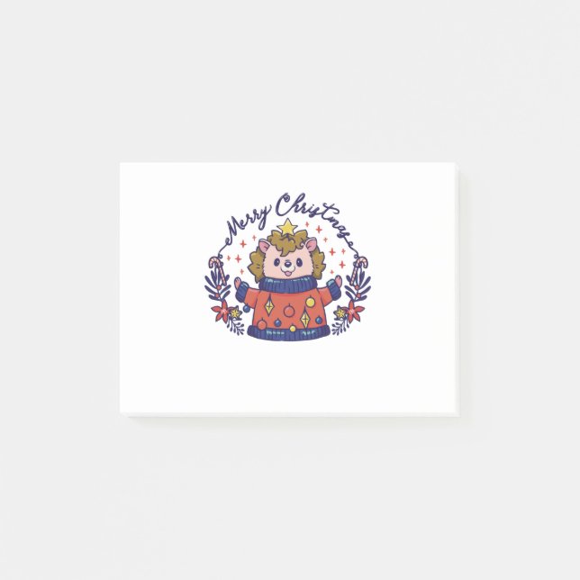 POST-IT® CHRISTMAS HOLIDAY HEDGEHOG (Devant)