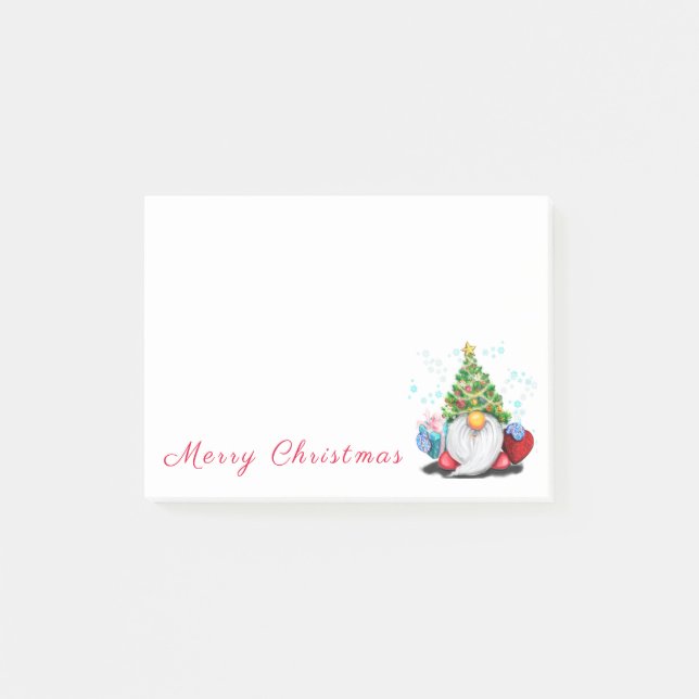 Post-it® Christmas Post it Notes Gnome avec cadeau (Devant)