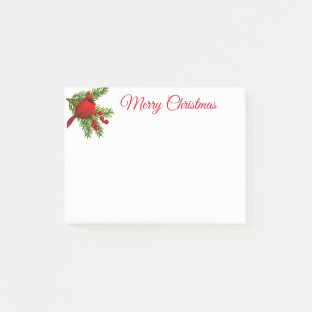 Post-it® Christmas Post it Notes Notepad-Cardinal Rouge (Devant)