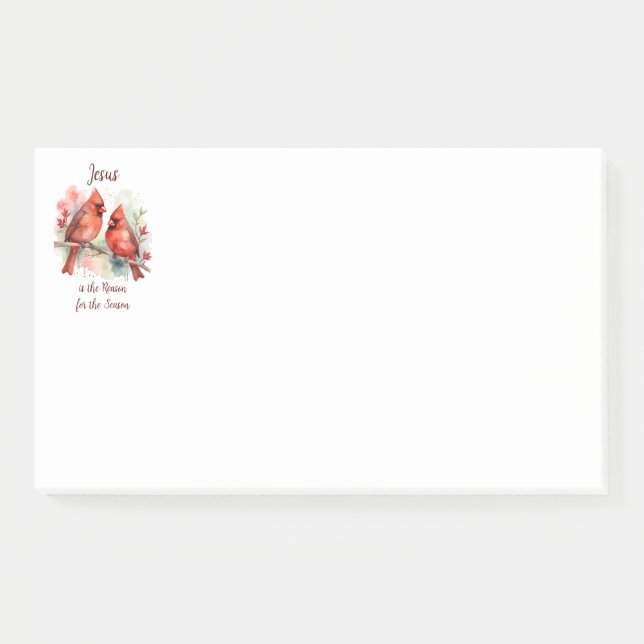 Post-it® Christmas Red Cardinal Jesus Reason for Season (Devant)