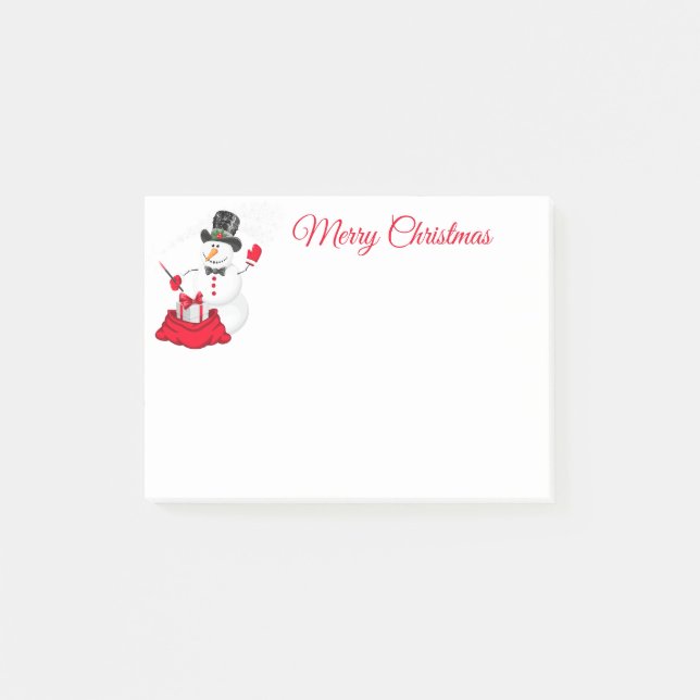 Post-it® Christmas Snowman Post It Notes (Devant)