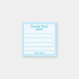Post-it® Ciel Bleu Votre Nom Et Coeurs Merci