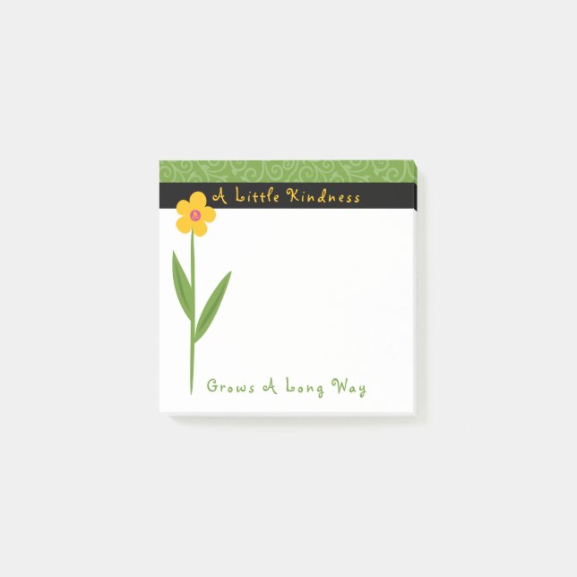 Post-it® Citation de gentillesse Jaune Floral Inspiration 3 (Devant)