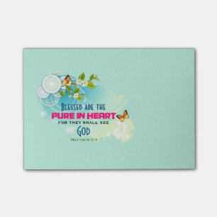Post-it® Citation de la béatitude des papillons et fleurs