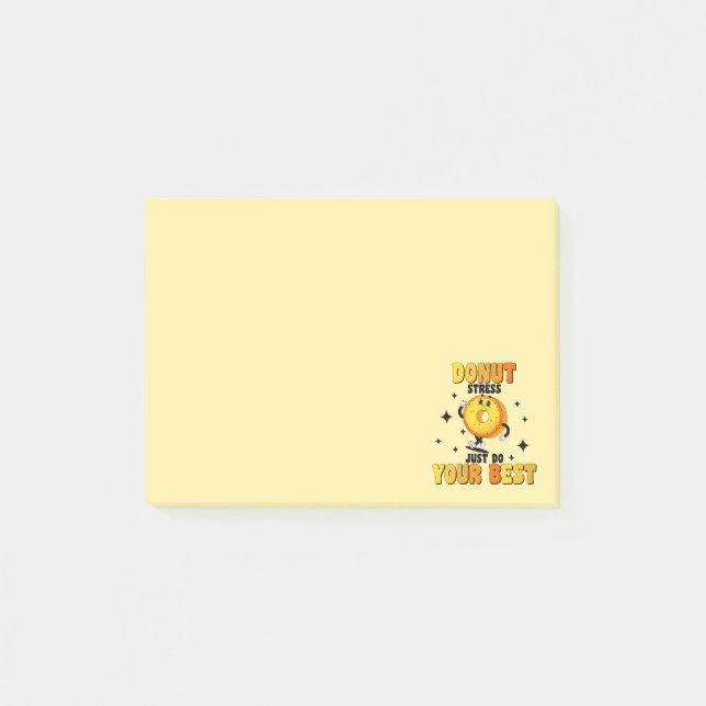 Post-it® Citation de motivation pour le donut rétro amusant (Devant)