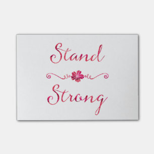 Post-it® Citation inspirée forte de rose de force de