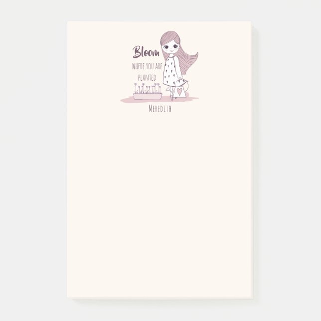 Post-it® Citation Motivationnelle "Bloom Where You Are Plan (Devant)