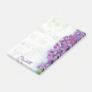 Post-it® Citation personnalisée sur la nature aux lilas
