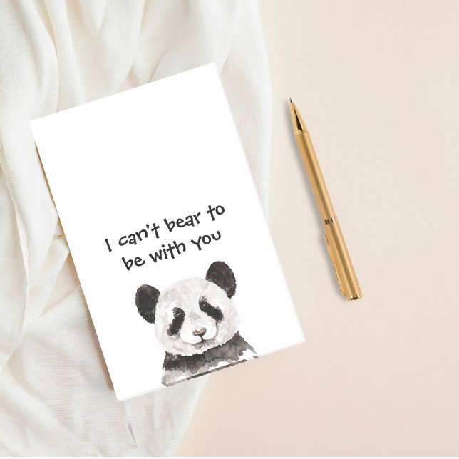 Post-it® Citation Romantique Moderne Avec Panda Noir Et Bla (Créateur téléchargé)