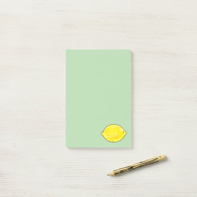 Post-it® citron vert aquarelle (Sur un bureau)