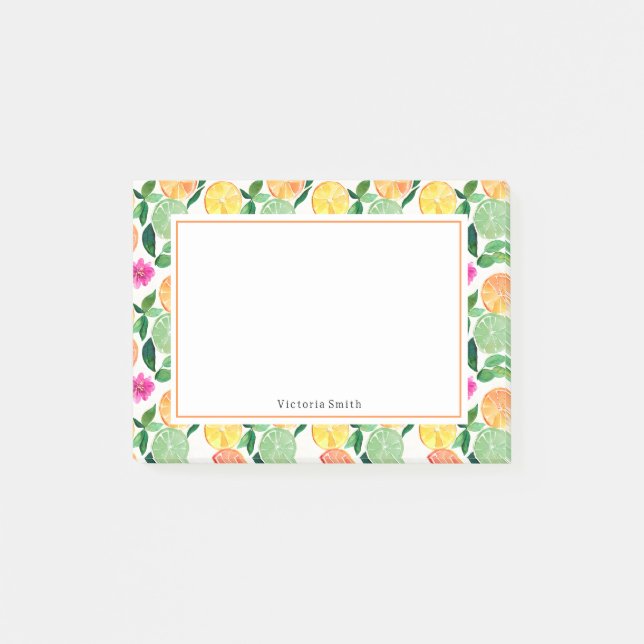 Post-it® Citrus floral citron vert orange (Devant)