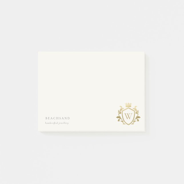 Post-it® Classic Elegant Monogramme Or Floral Couronne Cres (Devant)