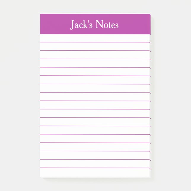 Post-it® Classic Rose foncé Linne Personnalisé (Devant)