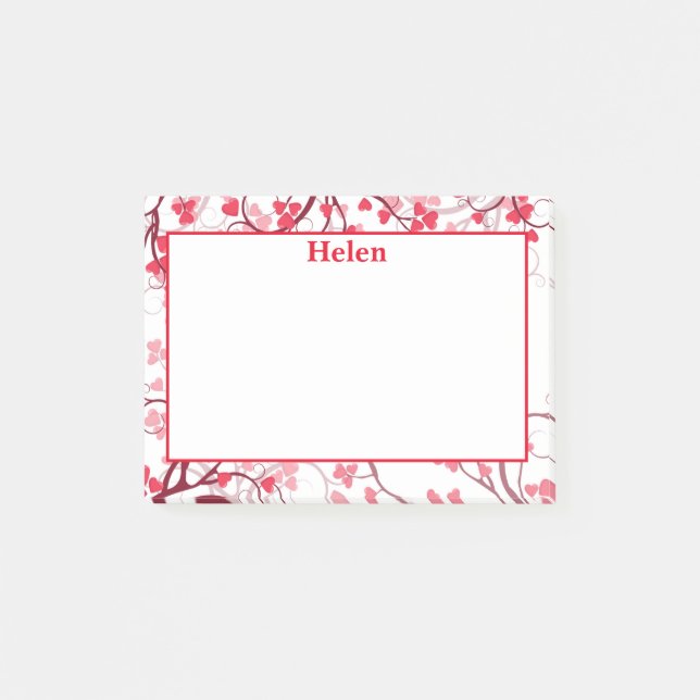 Post-it® Classique Coeurs rouges mignons (Devant)