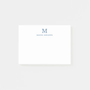 Post-it® Classique Moderne Élégant Marine Bleu Monogramme
