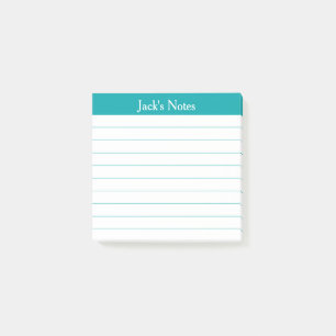 Post-it® Classique Teal Ligné Personnalisé Facile à Lire