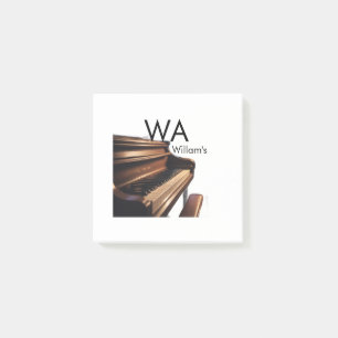 Post-it® Clés de table de piano en bois Brown nom monogramm