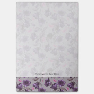 Post-it® cloches à main violette et papillons roses motif