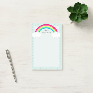 Post-it® Clouds arc-en-ciel et gouttes-en-ciel du coeur Per