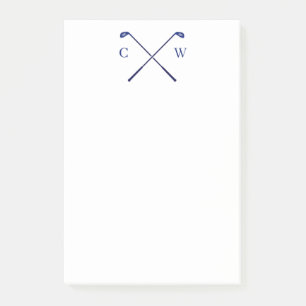 Post-it® Club de golf Monogramme personnalisé Blue Post its