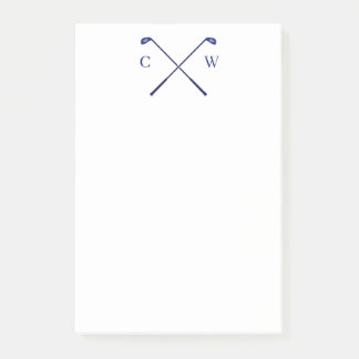 Post-it® Club de golf Monogramme personnalisé Blue Post its