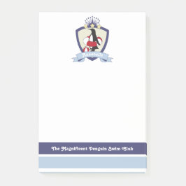 Post-it® Club de natation personnalisé Crest Cute Penguin E
