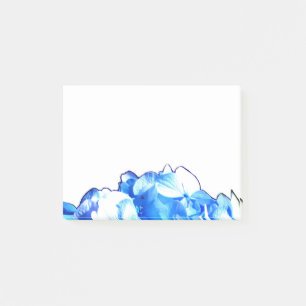 Post-it® Cobalt bleu floral élégant bleu hydrangées