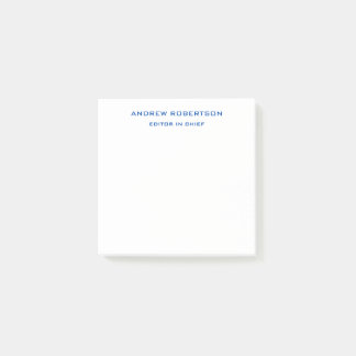 Post-it® Cobalt Bleu Plaine Élégant Minimaliste Simple