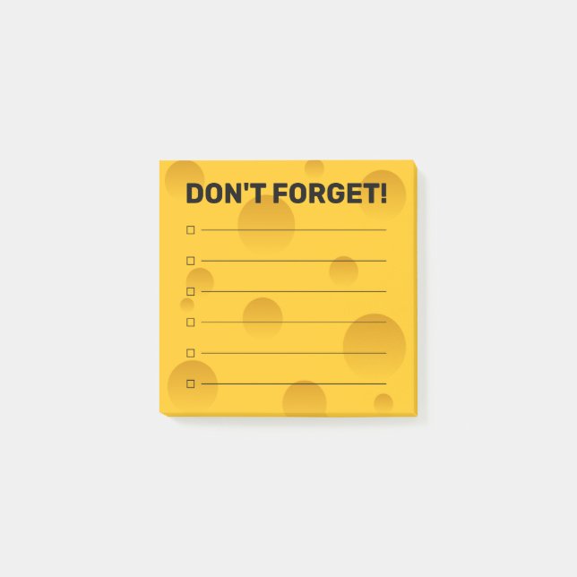 Post-it® Cochez les cases de tranches de fromage amusantes  (Devant)