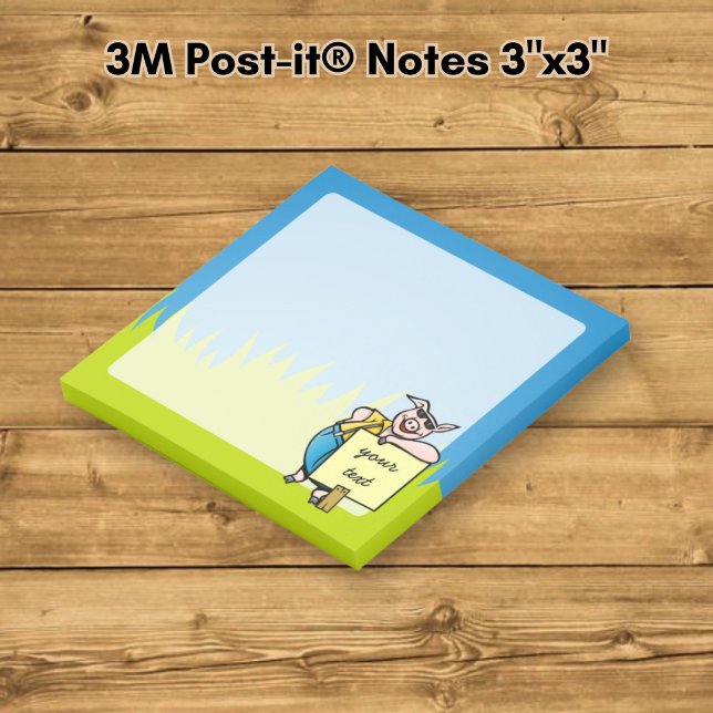 Post-it® Cochon avec Panneau (Créateur téléchargé)