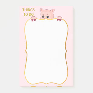Post-it® Cochon Chanceux Mignon & Choses à Faire
