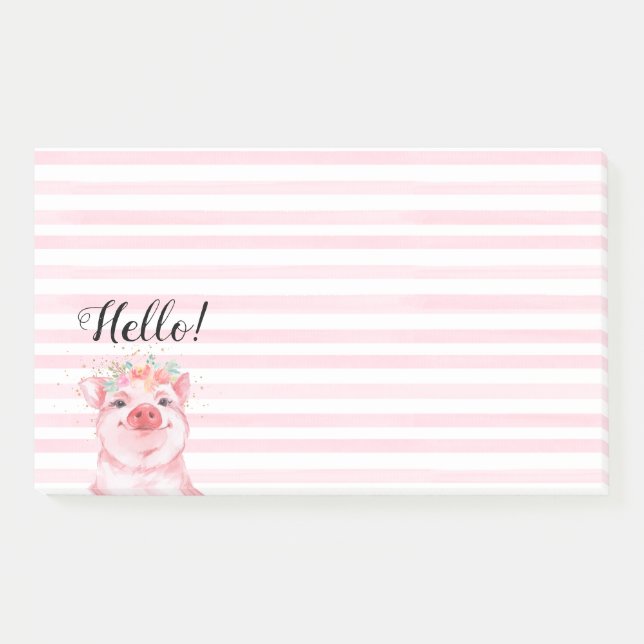 Post-it® Cochon d'aquarelle Whimsical (Devant)