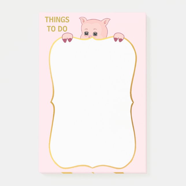 Post-it® Cochon et choses à faire très chanceux (Devant)