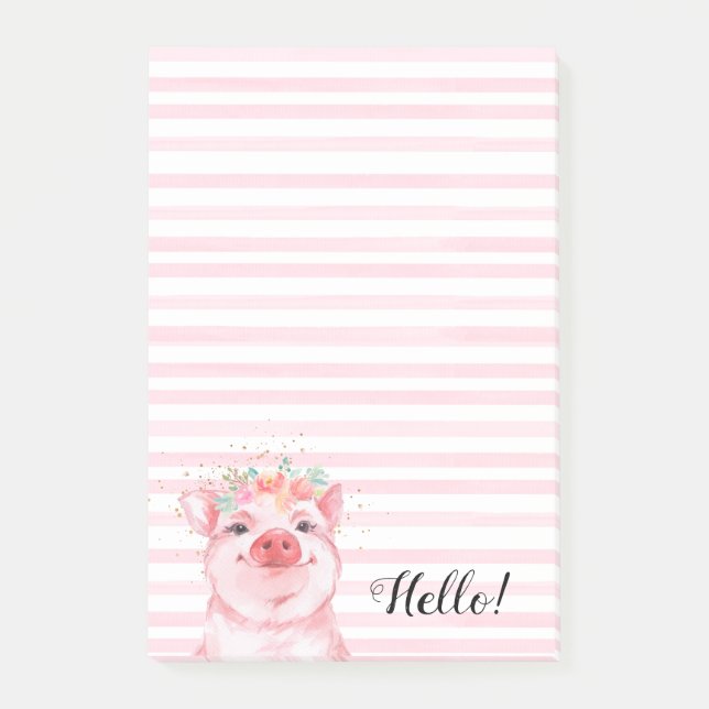 Post-it® Cochon floral mignon (Devant)