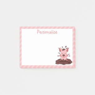 Post-it® Cochonnet mignon jouant dans la boue