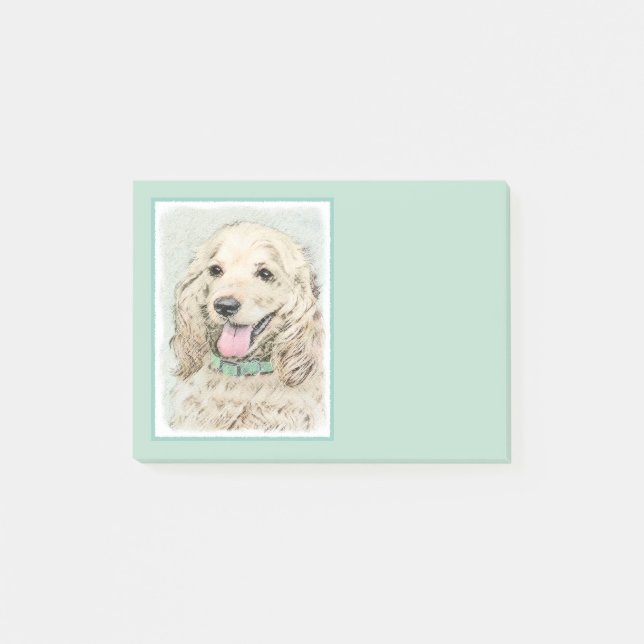 Post-it® Cocker Spaniel Buff Peinture - Art Chien original (Devant)