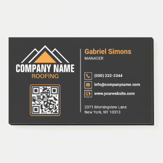 Post-it® Code QR de toiture orange minimaliste de bâtiment